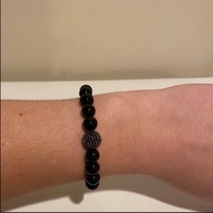NWOT Saks Fifth Avenue Onyx and Diamond Bracelet